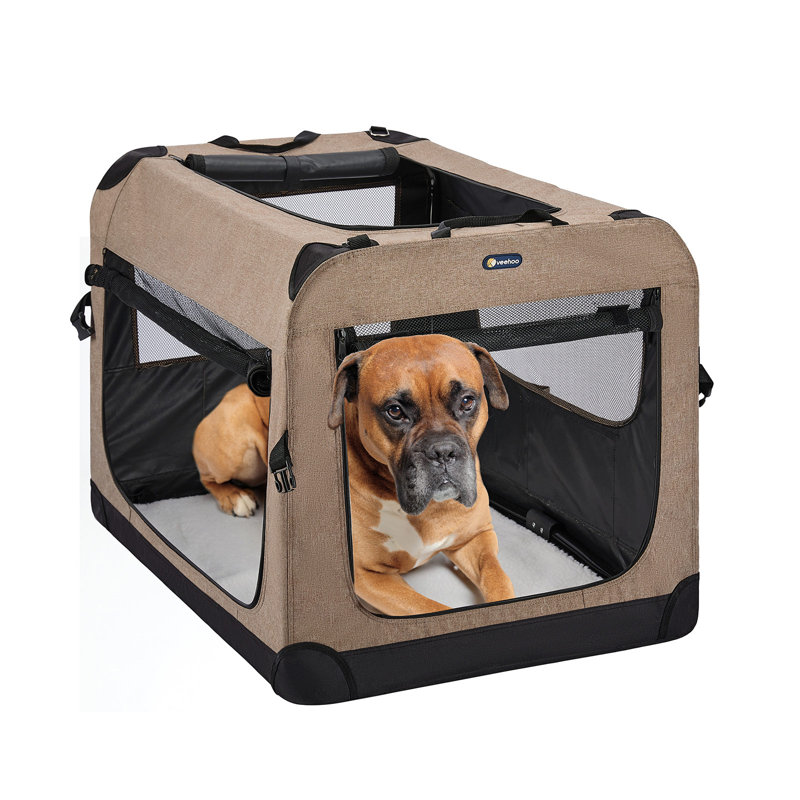 Veehoo Folding Soft Dog Crate, 3Door, 5 x HeavyWeight Mesh Screen